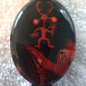 Native American/Aztec Style Bolo Tie Black and Red